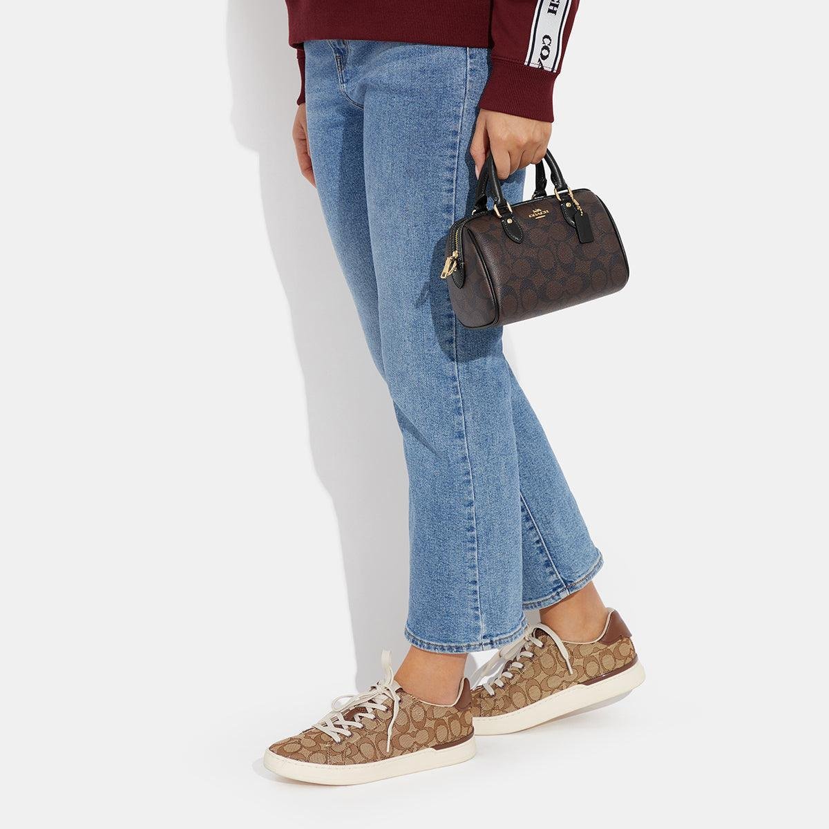 Coach Mini Rowan Crossbody In Signature Canvas Brown Black
