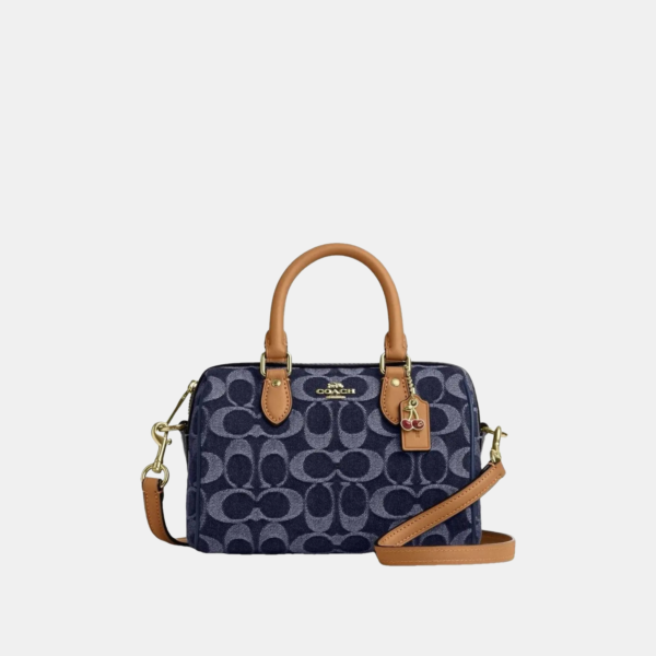 Coach Mini Rowan Crossbody In Signature Canvas chambray Brown