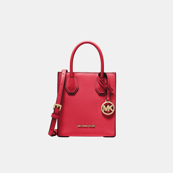 Michael Kors Mercer Extra-Small Pebbled Leather Crossbody Bag BRIGHT RED