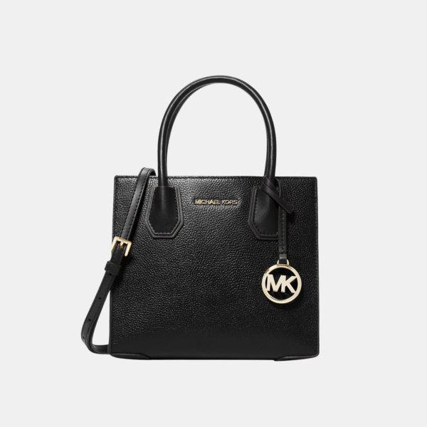 Michael Kors Mercer Medium Pebbled Leather Crossbody Bag Black