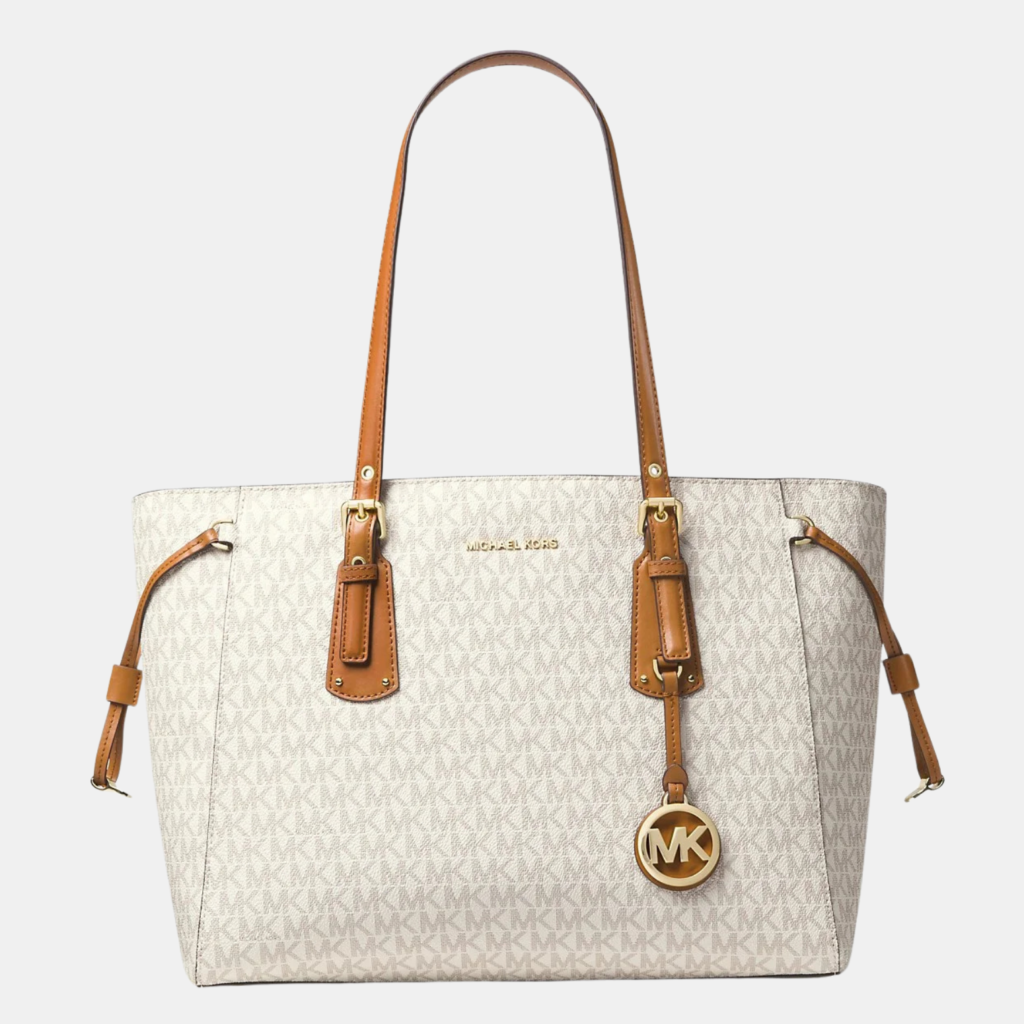 Michael Kors Voyager Medium Logo Tote Bag Vanilla