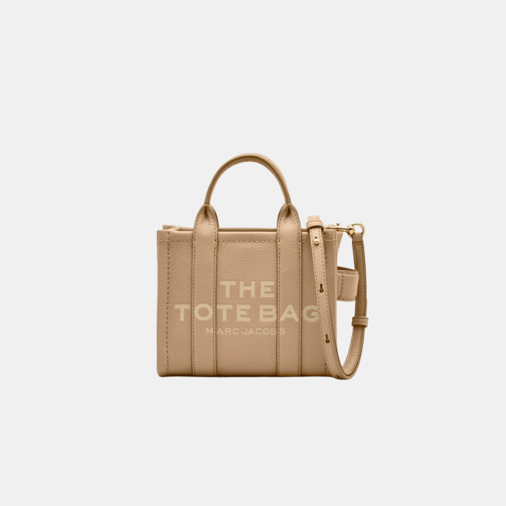 The MARC JACOBS Leather Mini Crossbody Tote Bag camel