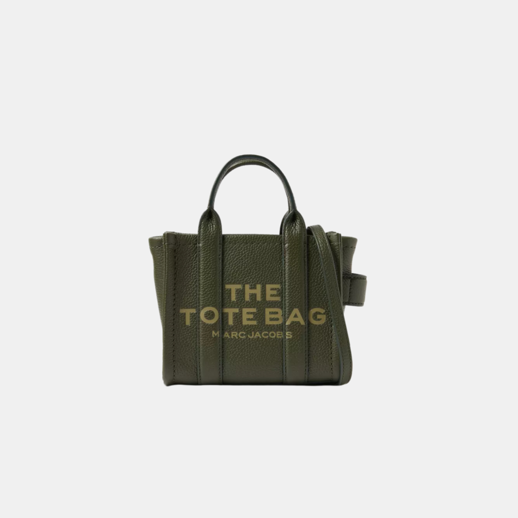 The MARC JACOBS Leather Mini Crossbody Tote Bag Bronze Green