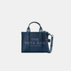 The MARC JACOBS Leather Mini Crossbody Tote Bag blue sea