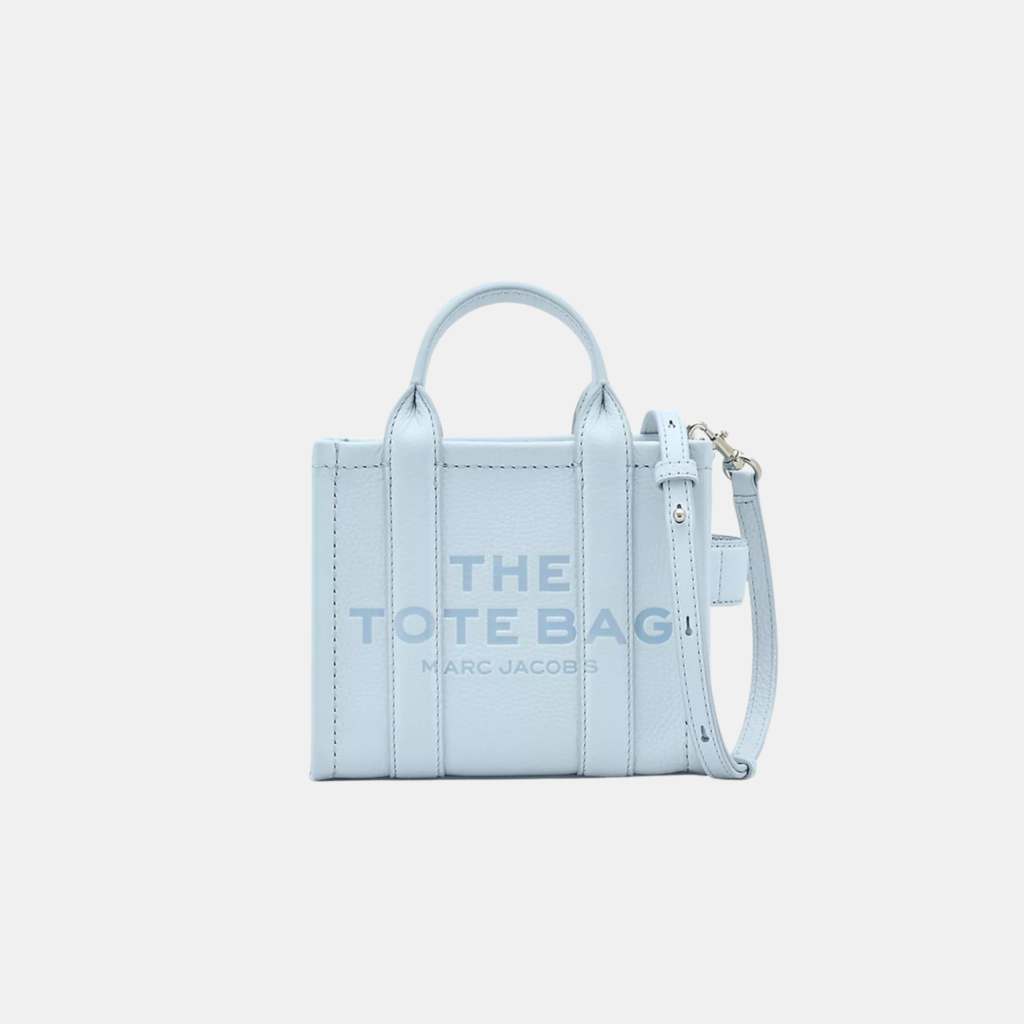 The MARC JACOBS Leather Mini Crossbody Tote Bag Sky blue