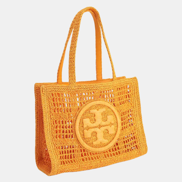 Tory Burch Ella Hand-Crocheted Small Tote Orange