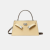 Tory Burch Lee Radziwill Petite Leather Top Handle Bag Praline