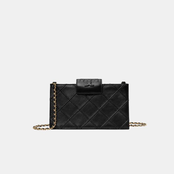 Tory Burch Mini Fleming Soft Chain Wallet Black