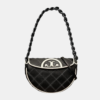 Untitled design - 2025-12-23T233901.234 Tory Burch MINI FLEMING SOFT CRESCENT BAG Black white stripe