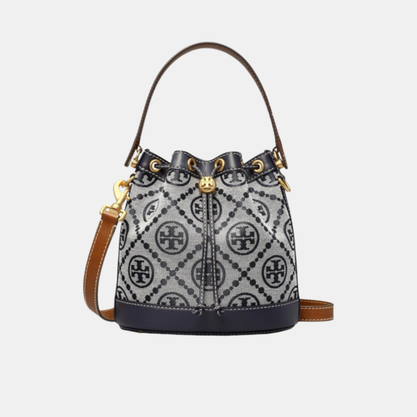 Tory Burch T Monogram Bucket Bag Navy