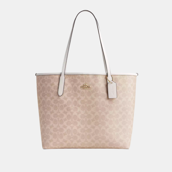 Coach City Tote Bag In Signature Canvas Sand Chalk