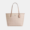 Coach City Tote Bag In Signature Canvas Sand Taupe