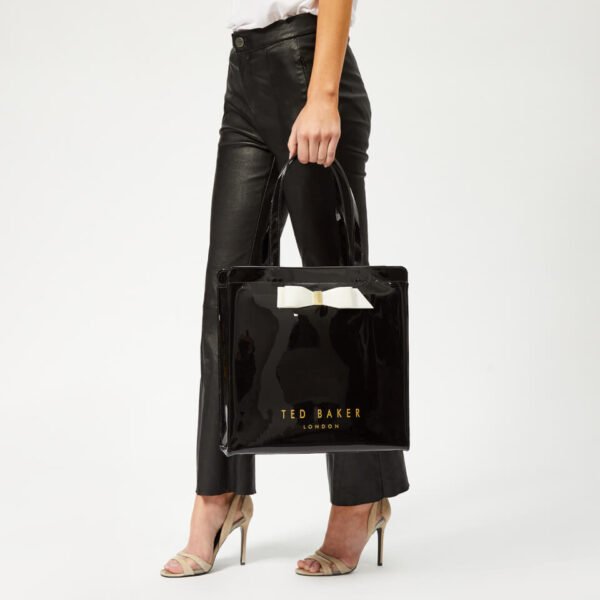 Ted Baker Large Glossy Bow Tote Bag Black