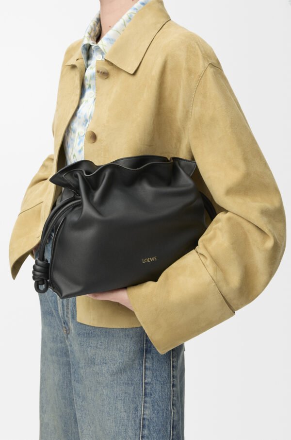 LOEWE Medium Flamenco clutch in nappa calfskin - Black