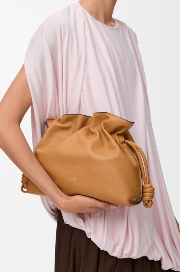LOEWE Medium Flamenco clutch in nappa calfskin - Warm Desert