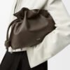 LOEWE Medium Flamenco clutch in nappa calfskin - Chocolate