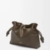 LOEWE Medium Flamenco clutch in nappa calfskin - Chocolate