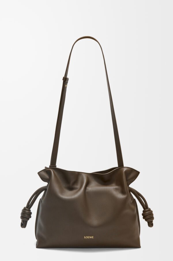LOEWE Medium Flamenco clutch in nappa calfskin - Chocolate