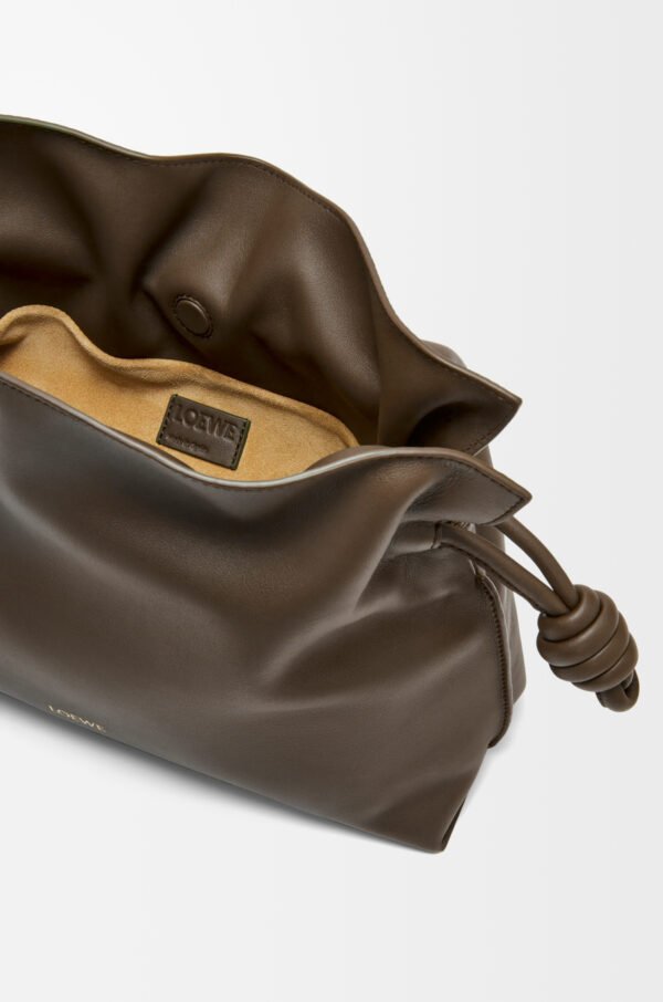 LOEWE Medium Flamenco clutch in nappa calfskin - Chocolate
