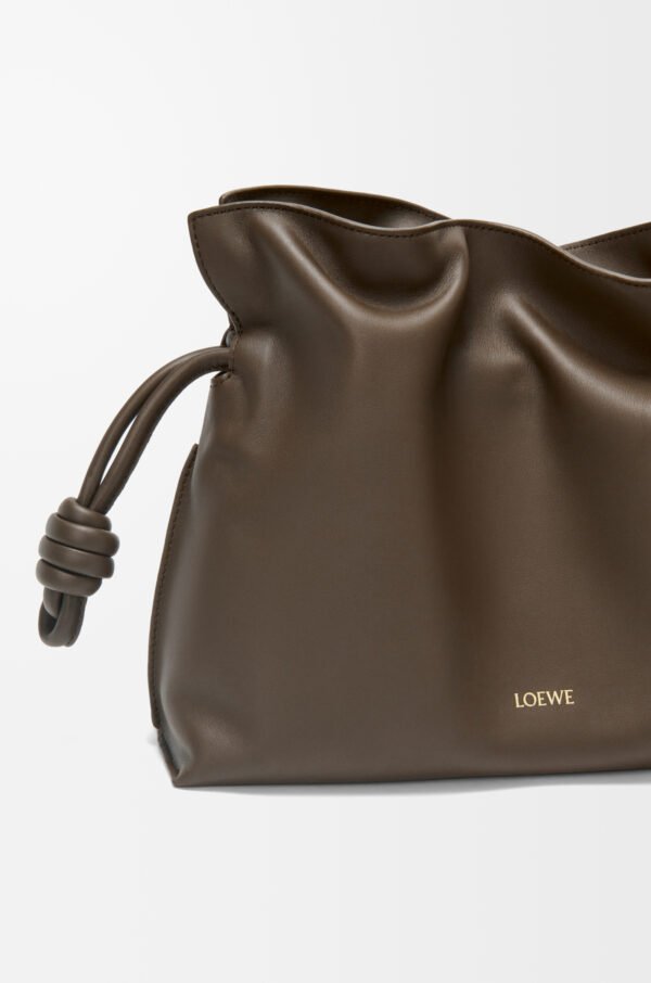 LOEWE Medium Flamenco clutch in nappa calfskin - Chocolate