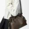 LOEWE Medium Flamenco clutch in nappa calfskin - Chocolate