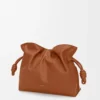 LOEWE Medium Flamenco clutch in nappa calfskin - Squirrel
