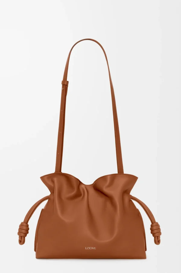 LOEWE Medium Flamenco clutch in nappa calfskin - Squirrel