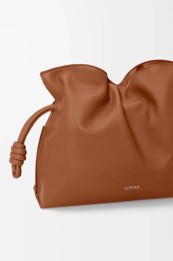 LOEWE Medium Flamenco clutch in nappa calfskin - Squirrel