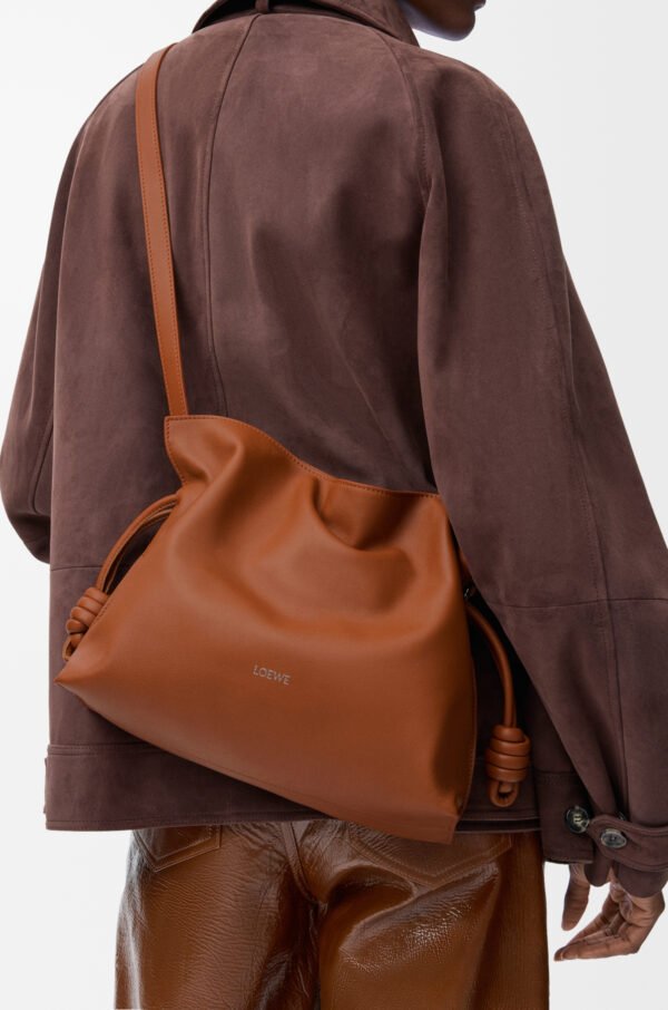 LOEWE Medium Flamenco clutch in nappa calfskin - Squirrel