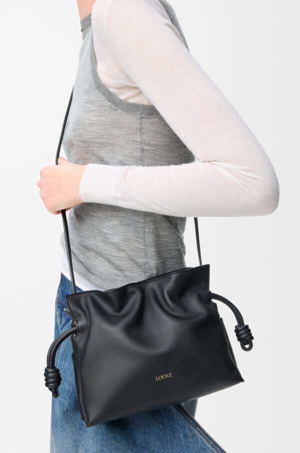 LOEWE Mini Flamenco clutch in nappa calfskin - Black