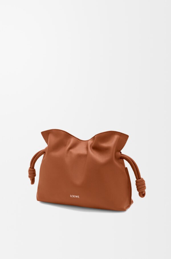 LOEWE Mini Flamenco clutch in nappa calfskin - Squirrel