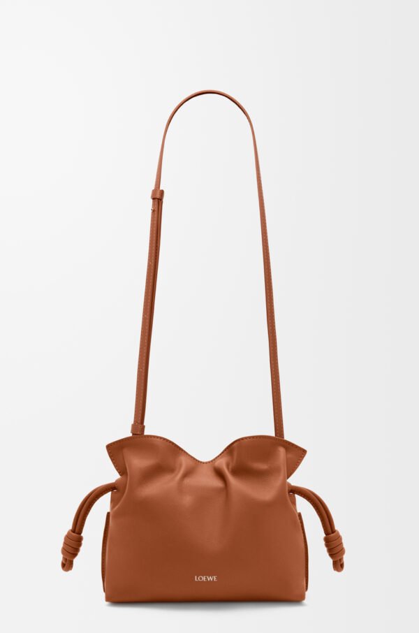 LOEWE Mini Flamenco clutch in nappa calfskin - Squirrel