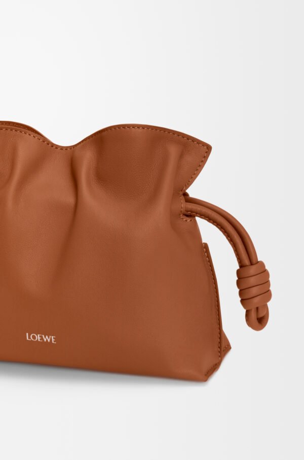 LOEWE Mini Flamenco clutch in nappa calfskin - Squirrel