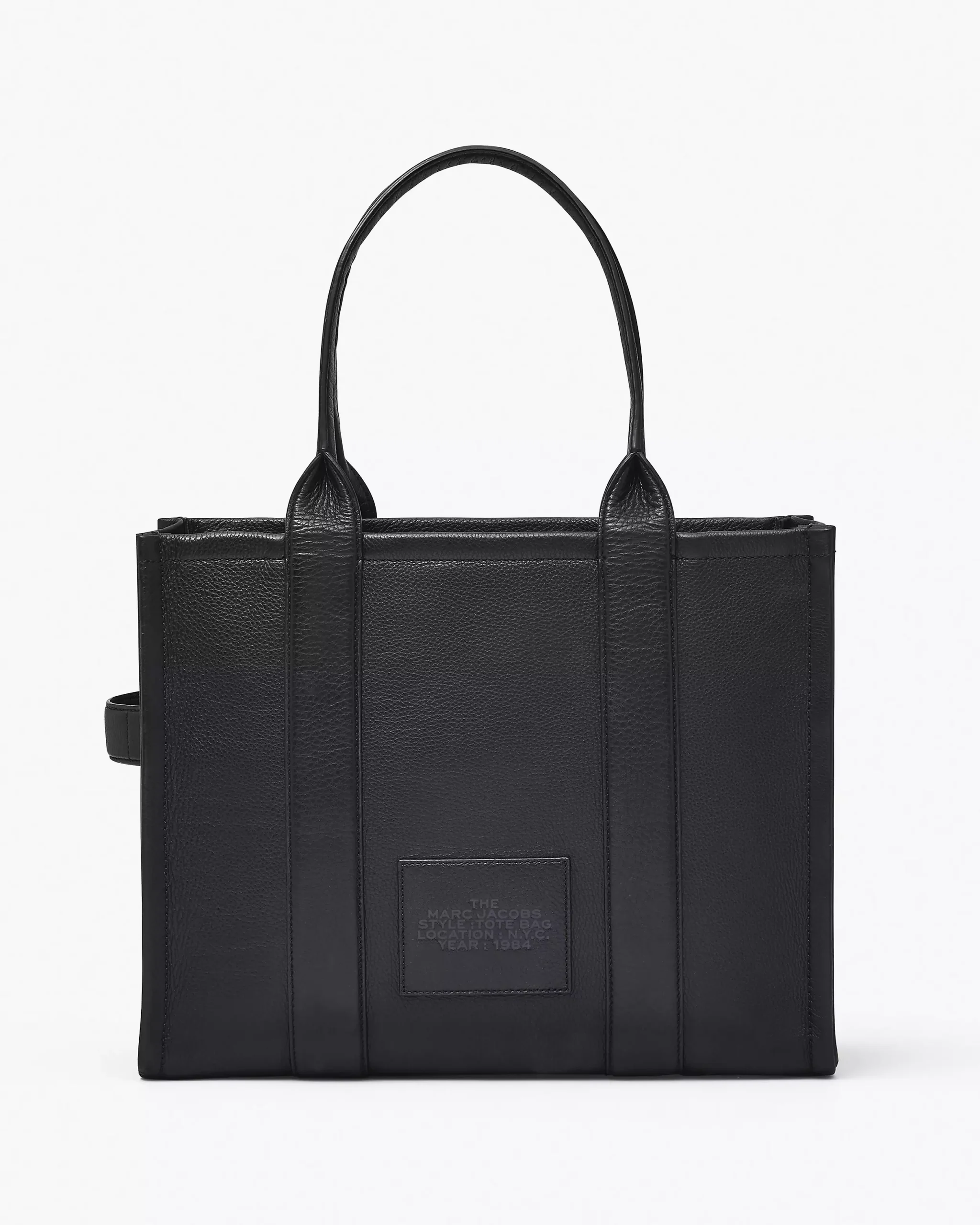 MJI_H020L01FA21_001_F8F8F8_4-5_ALT2 THE Marc Jacobs LEATHER LARGE TOTE BAG Black