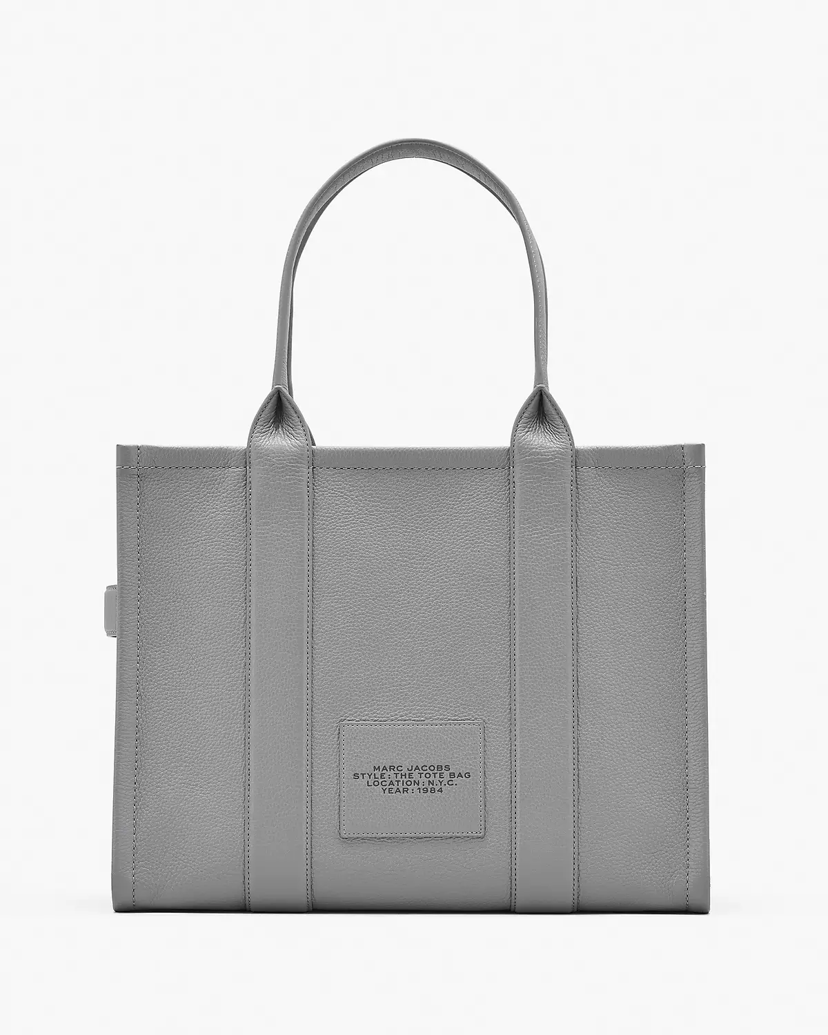 THE Marc Jacobs LEATHER LARGE TOTE BAG Wolf Grey