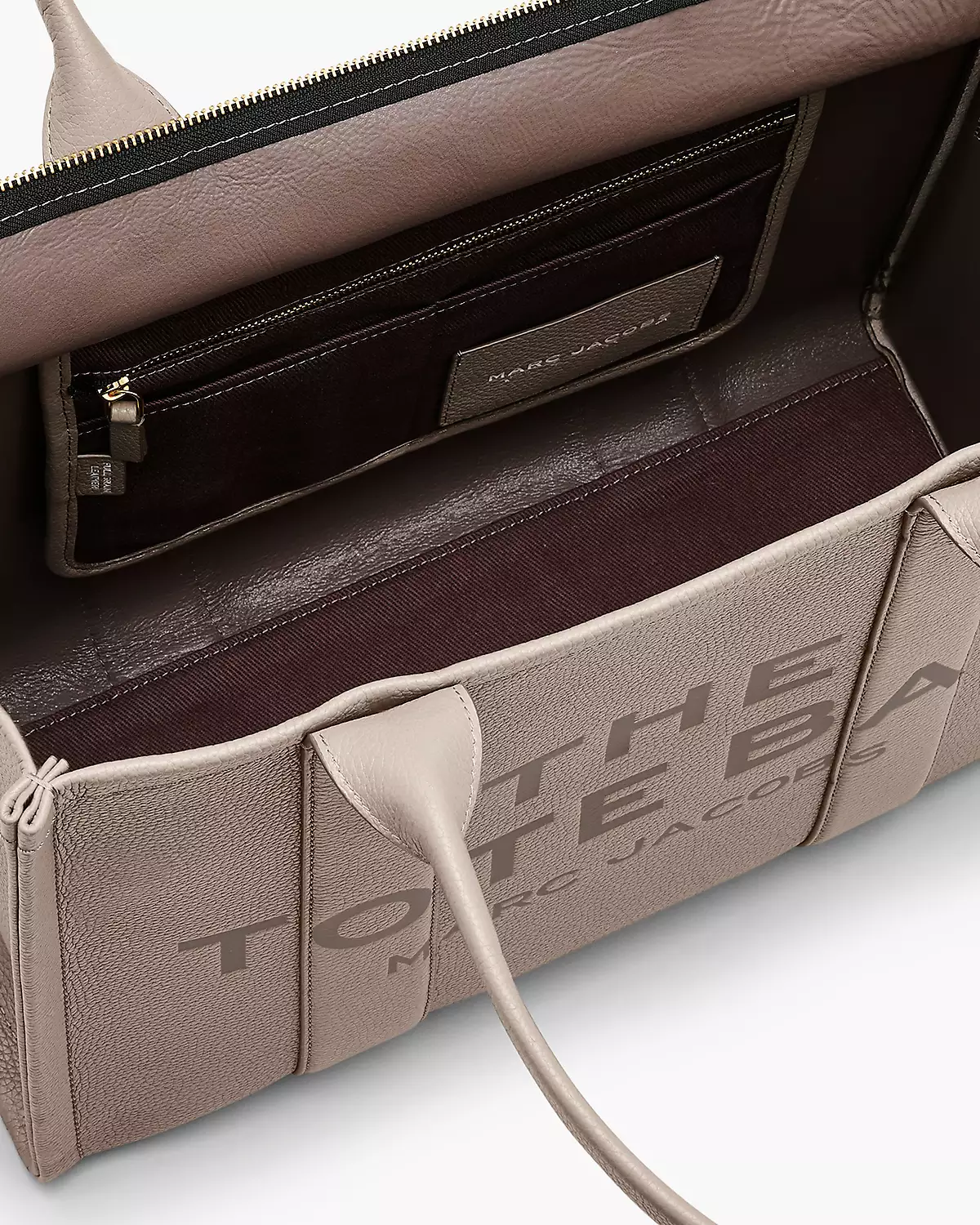 THE Marc Jacobs LEATHER LARGE TOTE BAG Cement