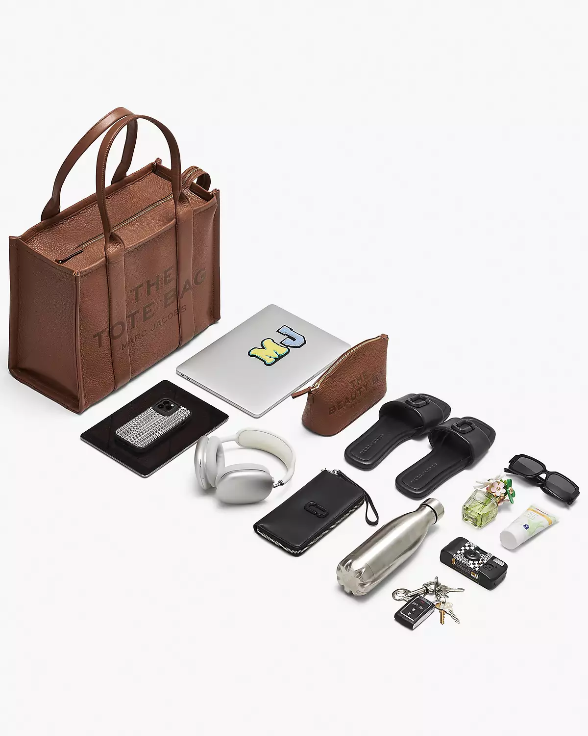 THE Marc Jacobs LEATHER LARGE TOTE BAG Argan Oil