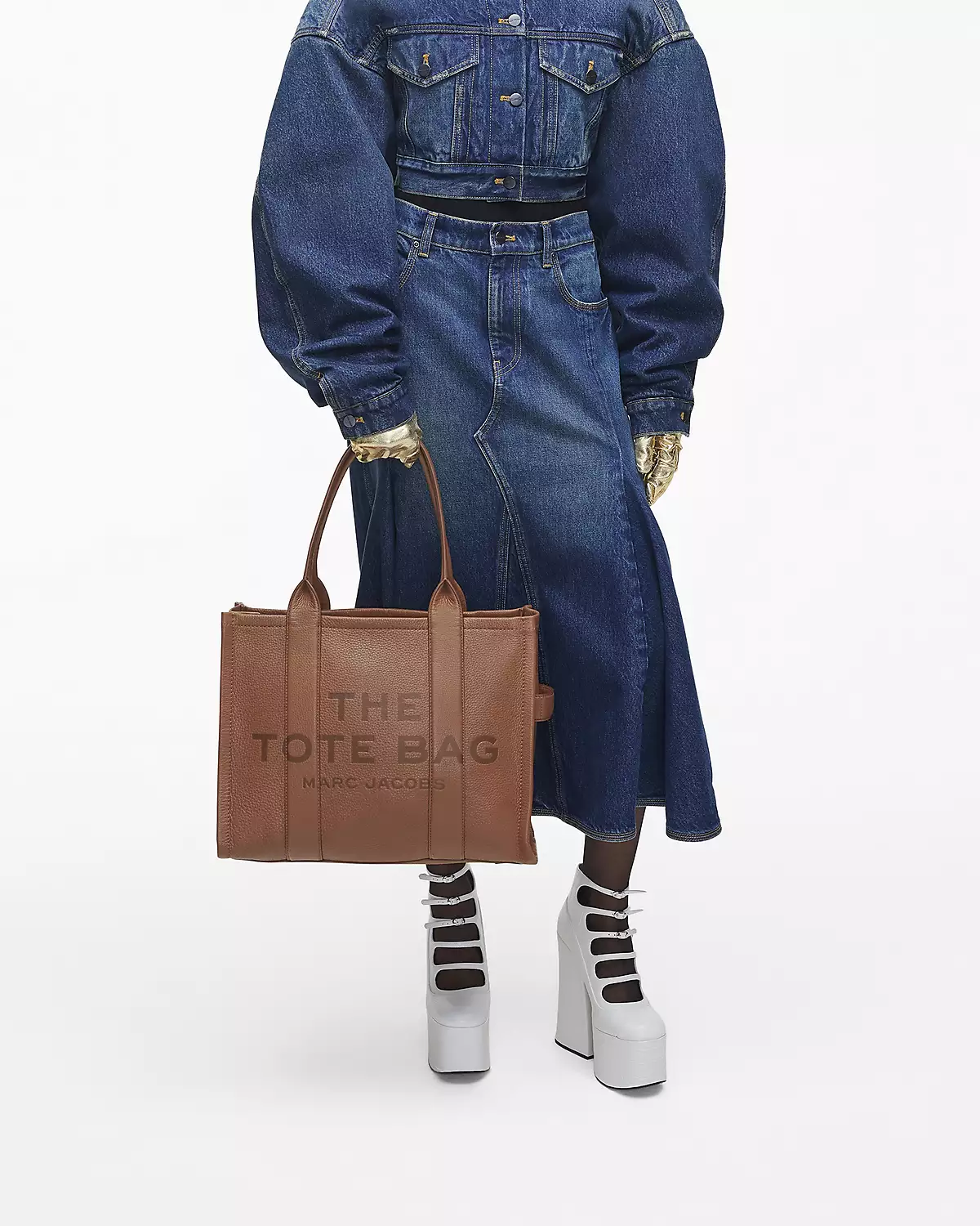 THE Marc Jacobs LEATHER LARGE TOTE BAG Argan Oil