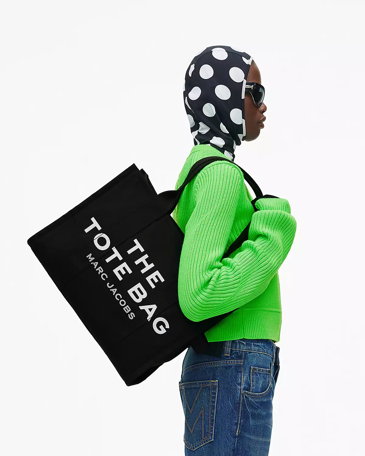 THE Marc Jacobs CANVAS LARGE TOTE BAG Black