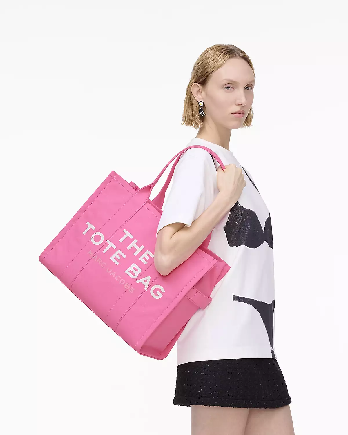 THE Marc Jacobs CANVAS LARGE TOTE BAG Bow Pink