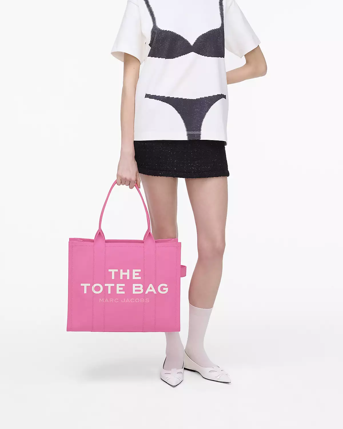 THE Marc Jacobs CANVAS LARGE TOTE BAG Bow Pink