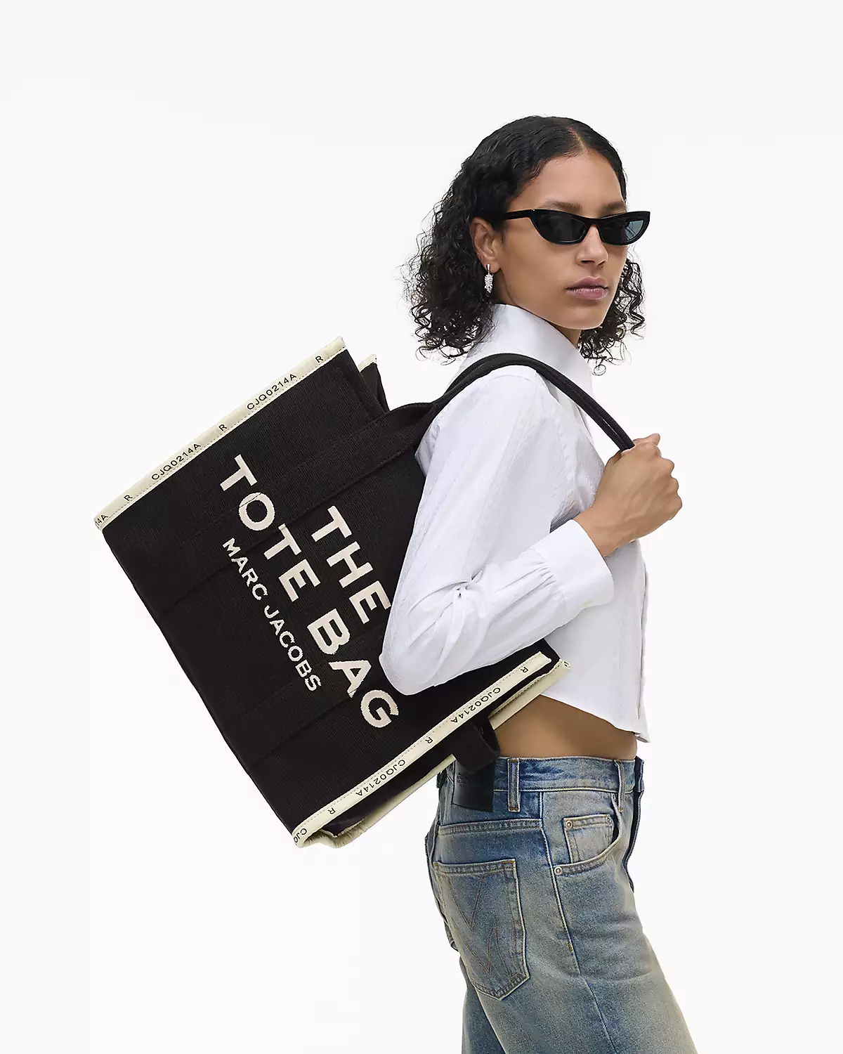 THE Marc Jacobs JACQUARD LARGE TOTE BAG Black