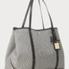 Ralph Lauren Canvas & Leather Large Emerie Tote - Natural/black