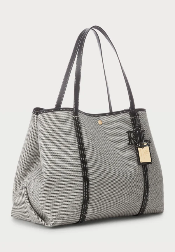 Ralph Lauren Canvas & Leather Large Emerie Tote - Natural/black