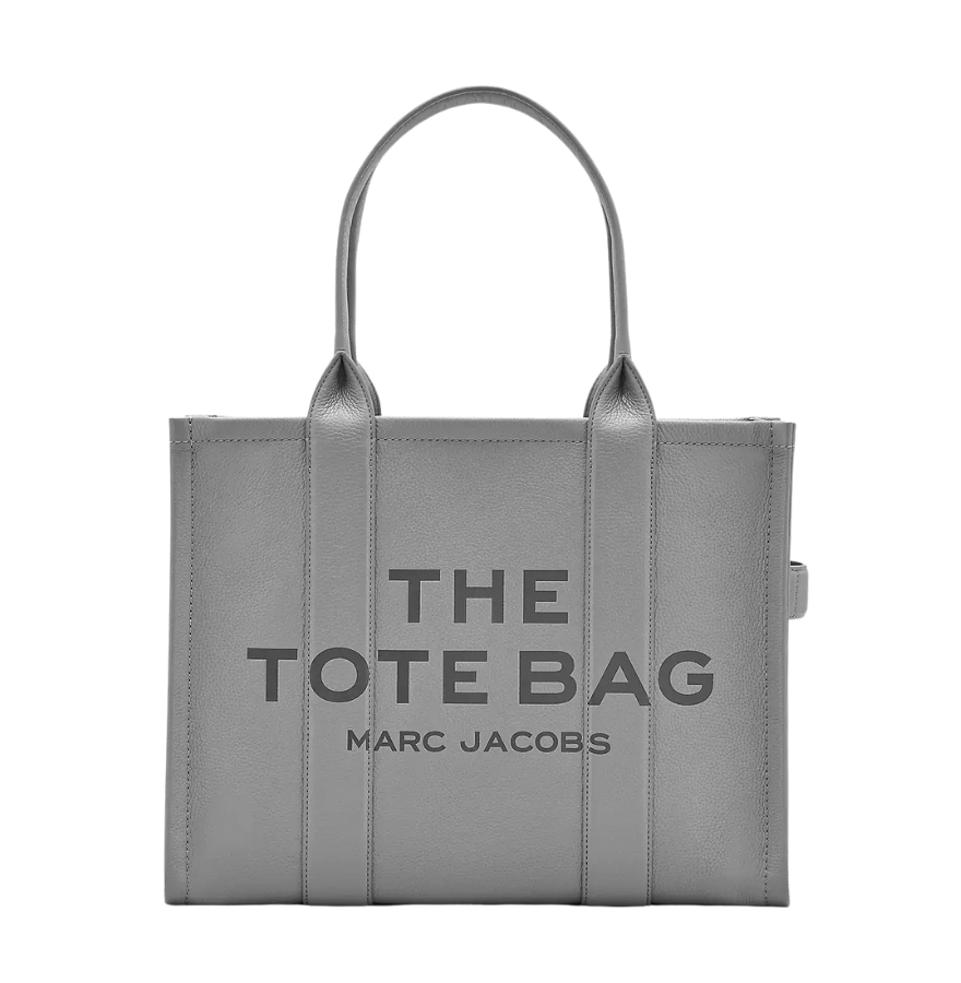 THE Marc Jacobs LEATHER LARGE TOTE BAG Wolf Grey