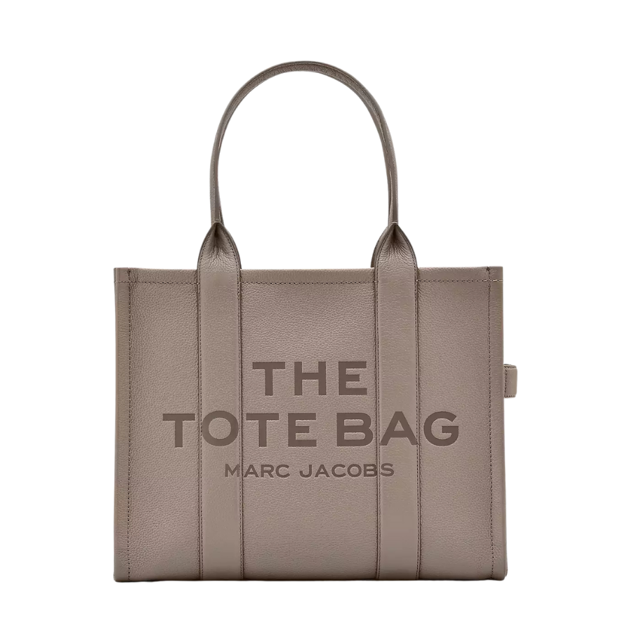 THE Marc Jacobs LEATHER LARGE TOTE BAG Cement