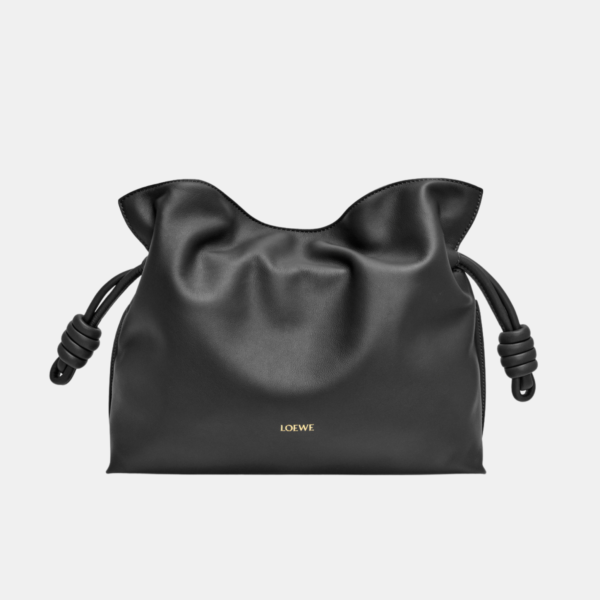 LOEWE Medium Flamenco clutch in nappa calfskin - Black