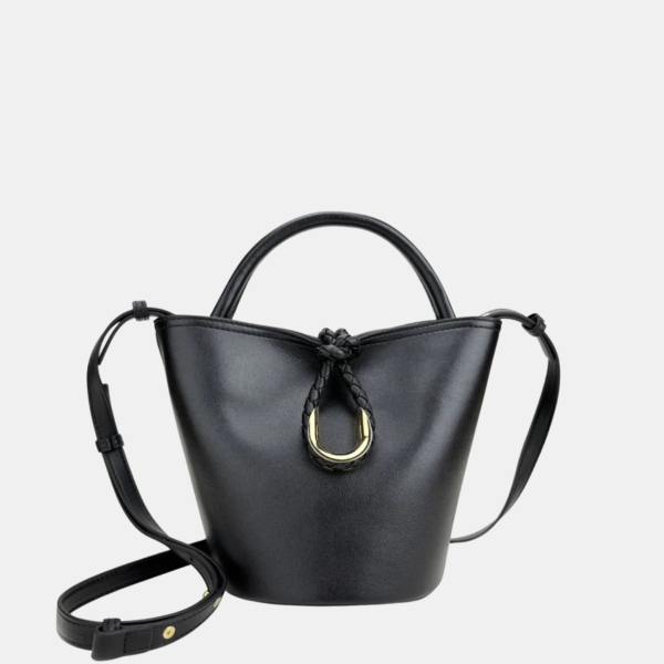 Bottega Veneta Small Leather Liberta Bucket Bag - Black