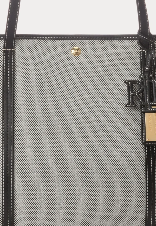 Ralph Lauren Canvas & Leather Large Emerie Tote - Natural/black