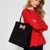 Ted Baker Large Glossy Bow Tote Bag Black